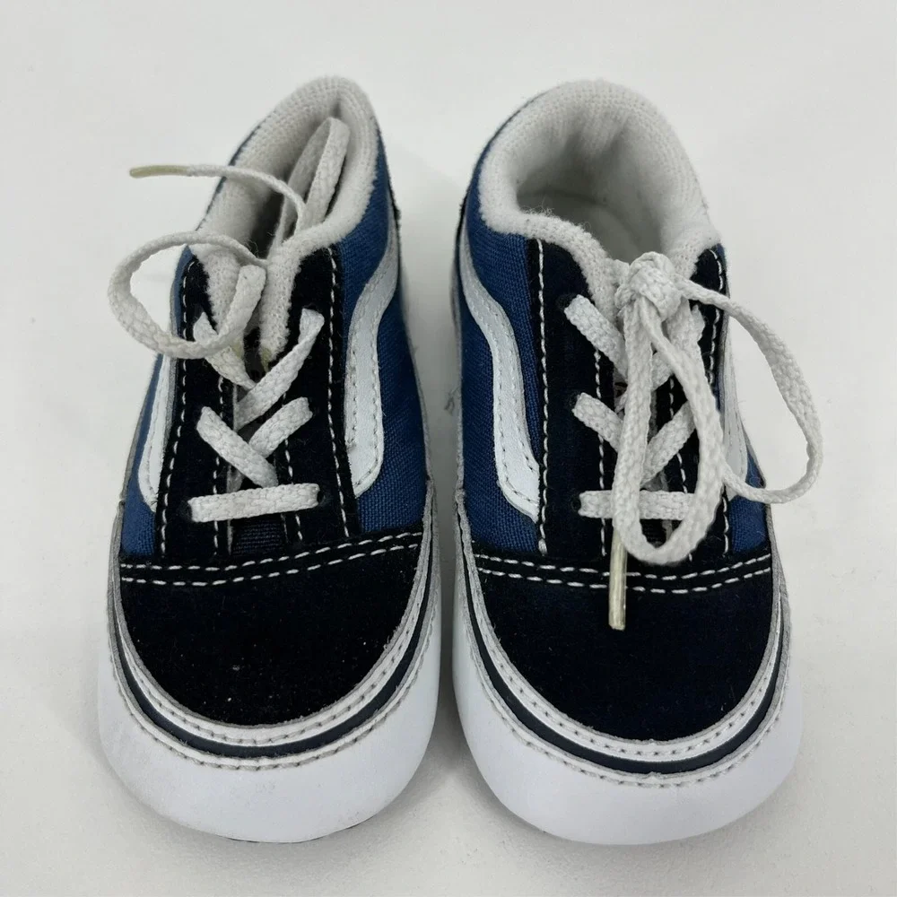 Vans Toddler Old Skool Shoes Baby Toddler‎ Size 4C Blue Black Lace Up